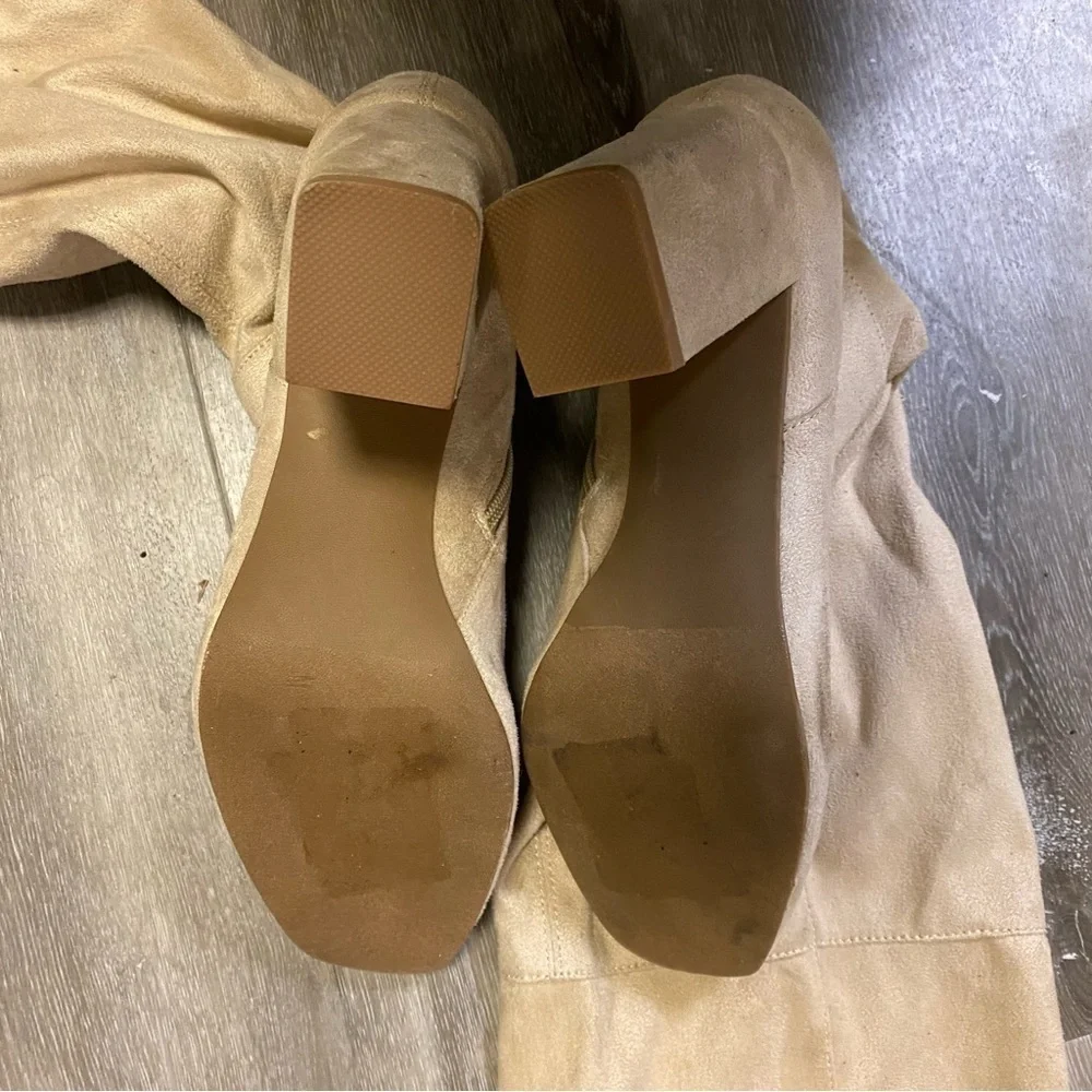 BP | Cali Stretch Over The Knee Vegan Suede Boots In Taupe Size 9.5 NWOT